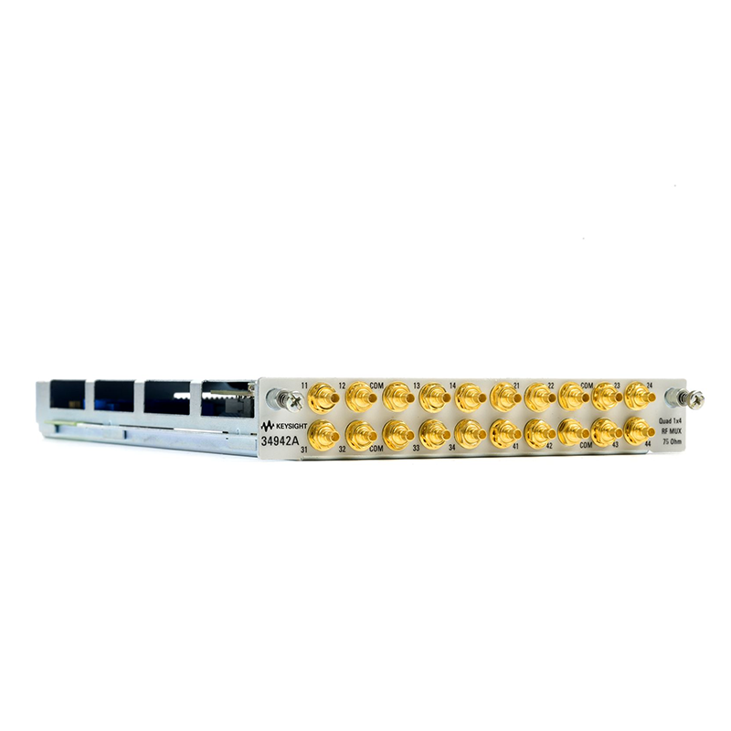 是德科技 34942A 適用于 34980A 的四個 1x4 75 Ω、1.5 GHz 多路復用器