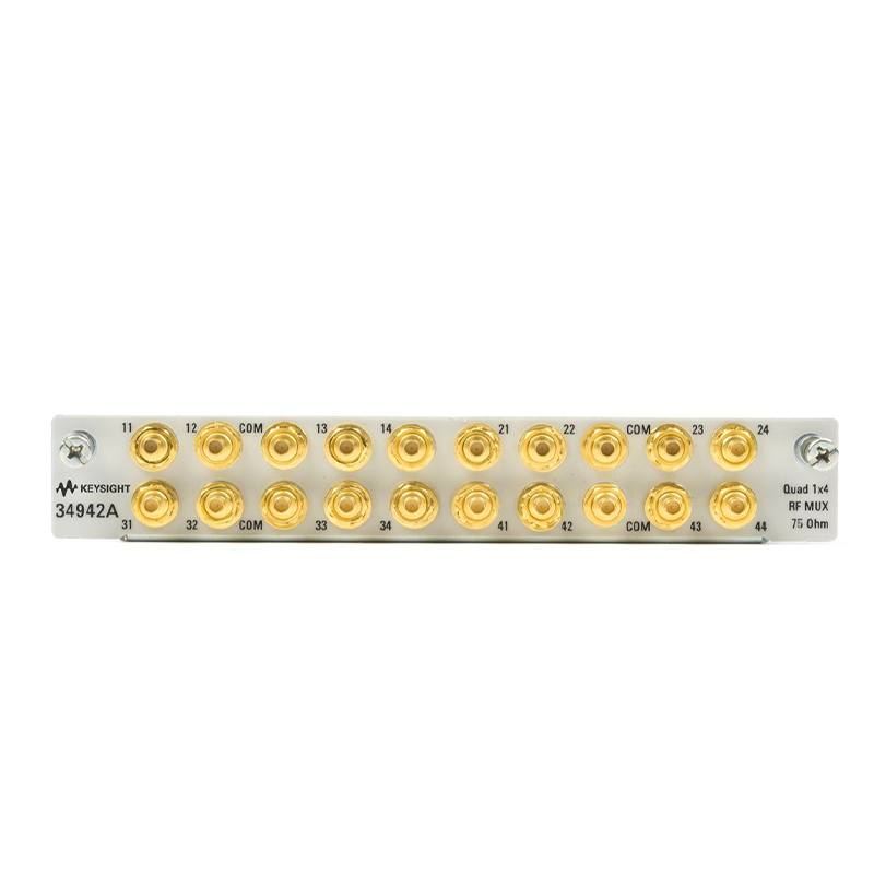 是德科技 34942A 適用于 34980A 的四個 1x4 75 Ω、1.5 GHz 多路復用器